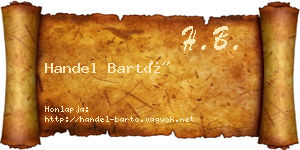 Handel Bartó névjegykártya